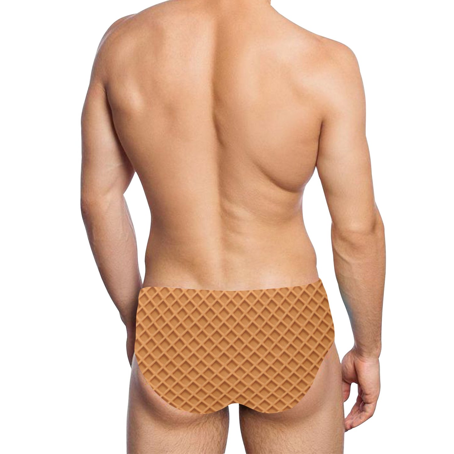 Waffle Texture Print Design LKS301 Men's Swimming Briefs