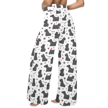 Scottish Terriers Print Design LKS3015 Women's Wide Leg Lounge Pants