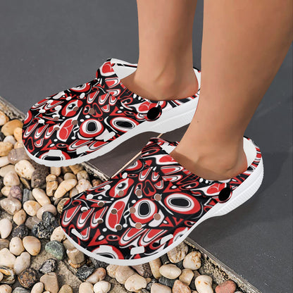Totem Pole Texture Design Unisex Clogs Shoes