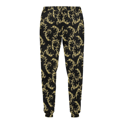 Baroque Golden Pattern Print Design 01 Men's Sweatpants