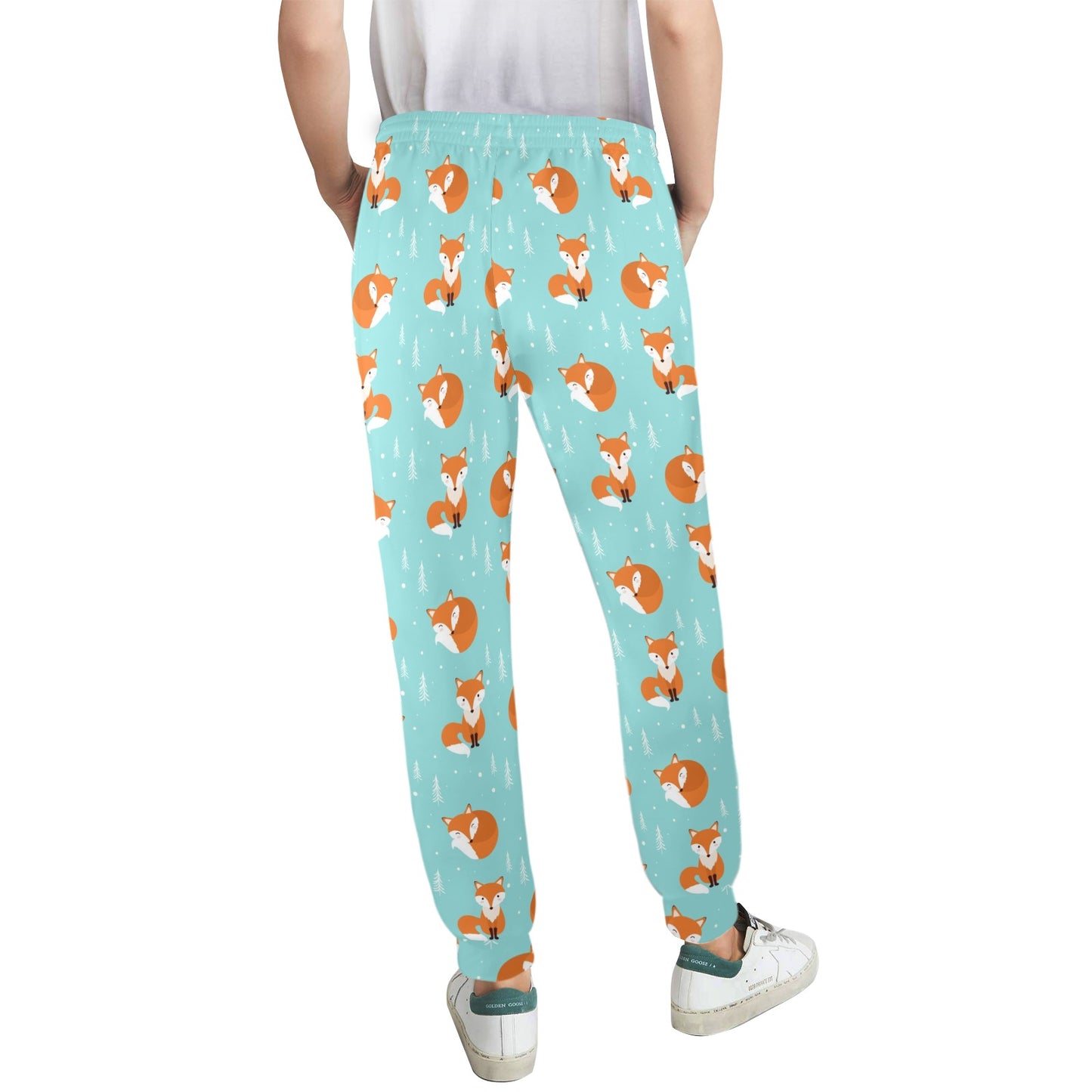 Fox Design Snow Print Pattern Women's Casual Track Pants