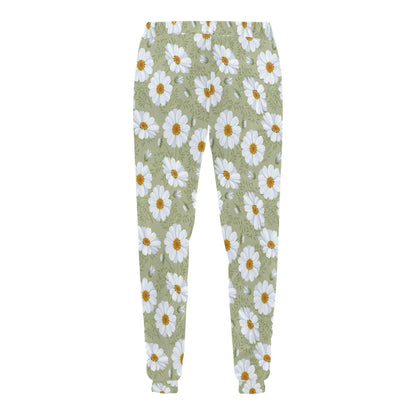 Daisy Yellow Print Pattern Men's Sweatpants