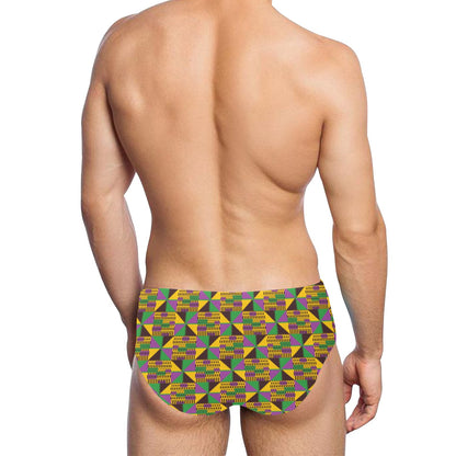 Kente Triangle Design African Print Men's Swimming Briefs