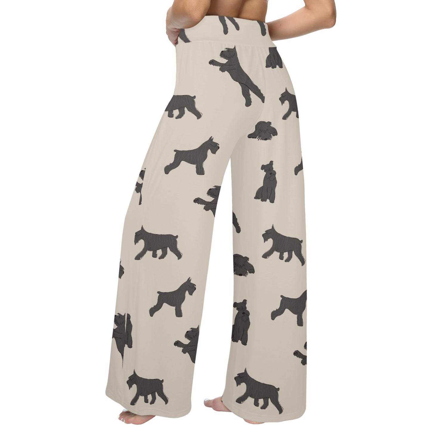 Schnauzers Pattern Print Design A06 Women's Wide Leg Lounge Pants