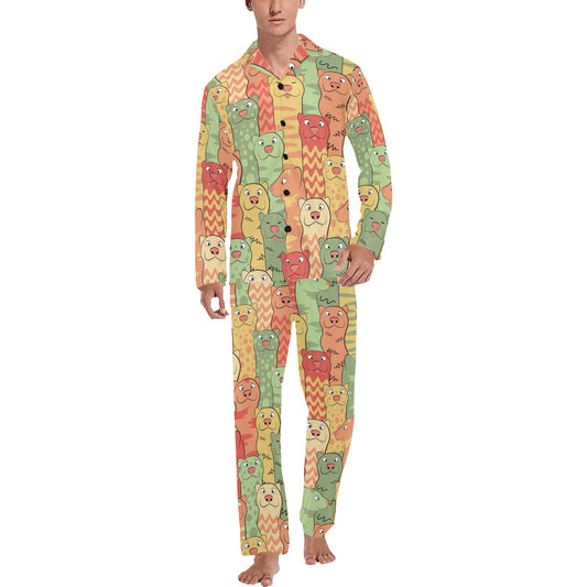 Ferret Pattern Print Design 01 Men's Long Pajama Set