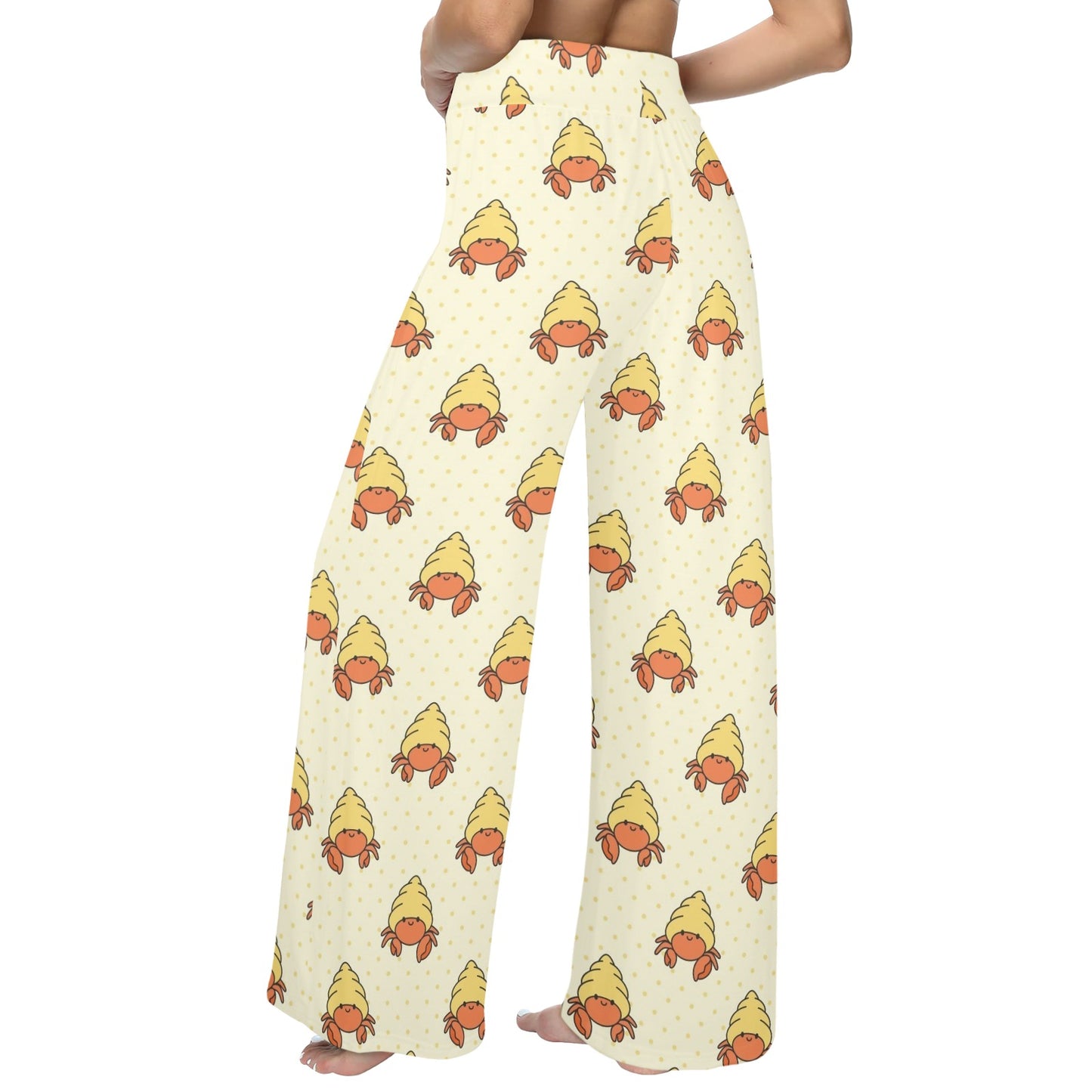 Hermit Crab Design Print Pattern JJ0340 Women's Wide Leg Lounge Pants