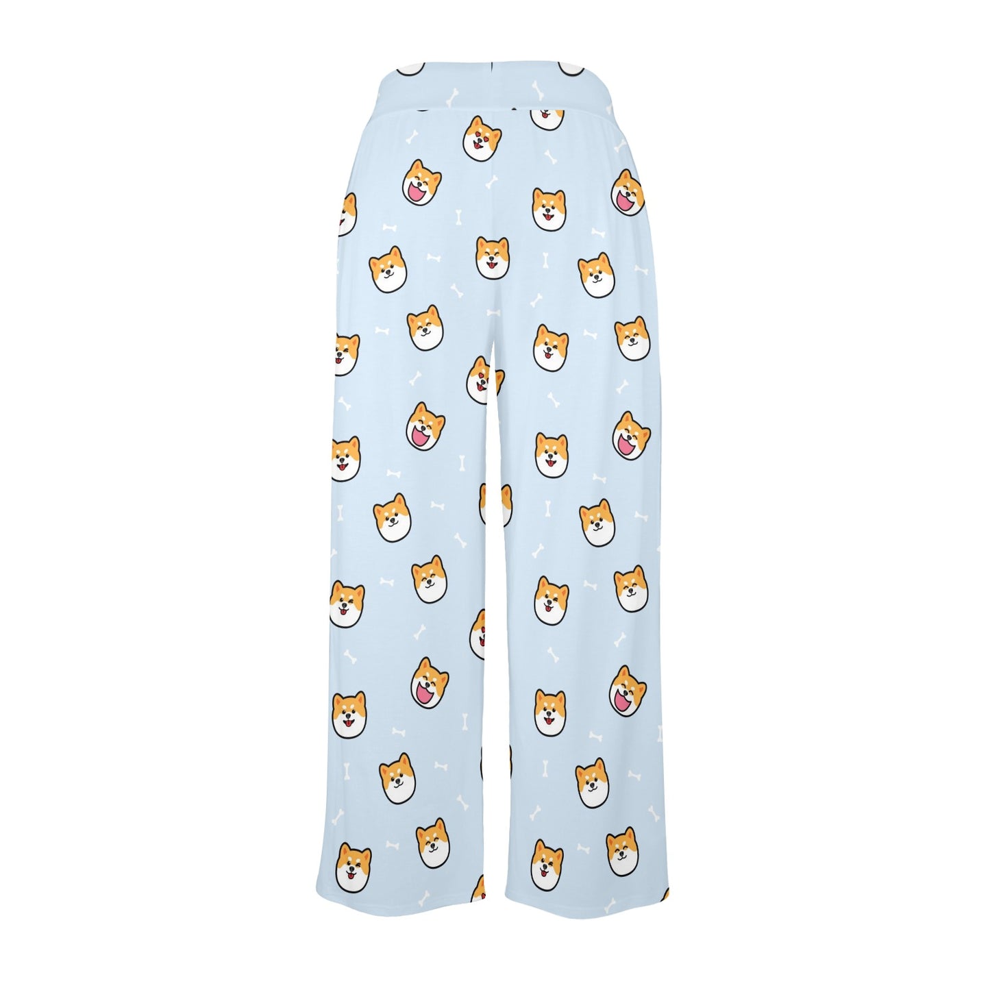 Shiba Inu Print Design LKS3012 Women's Wide Leg Lounge Pants