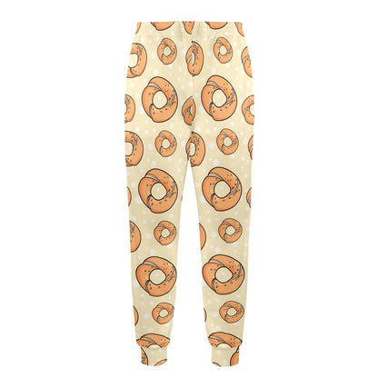 Bagel Pattern Print Design 03 Men's Casual Track Pants