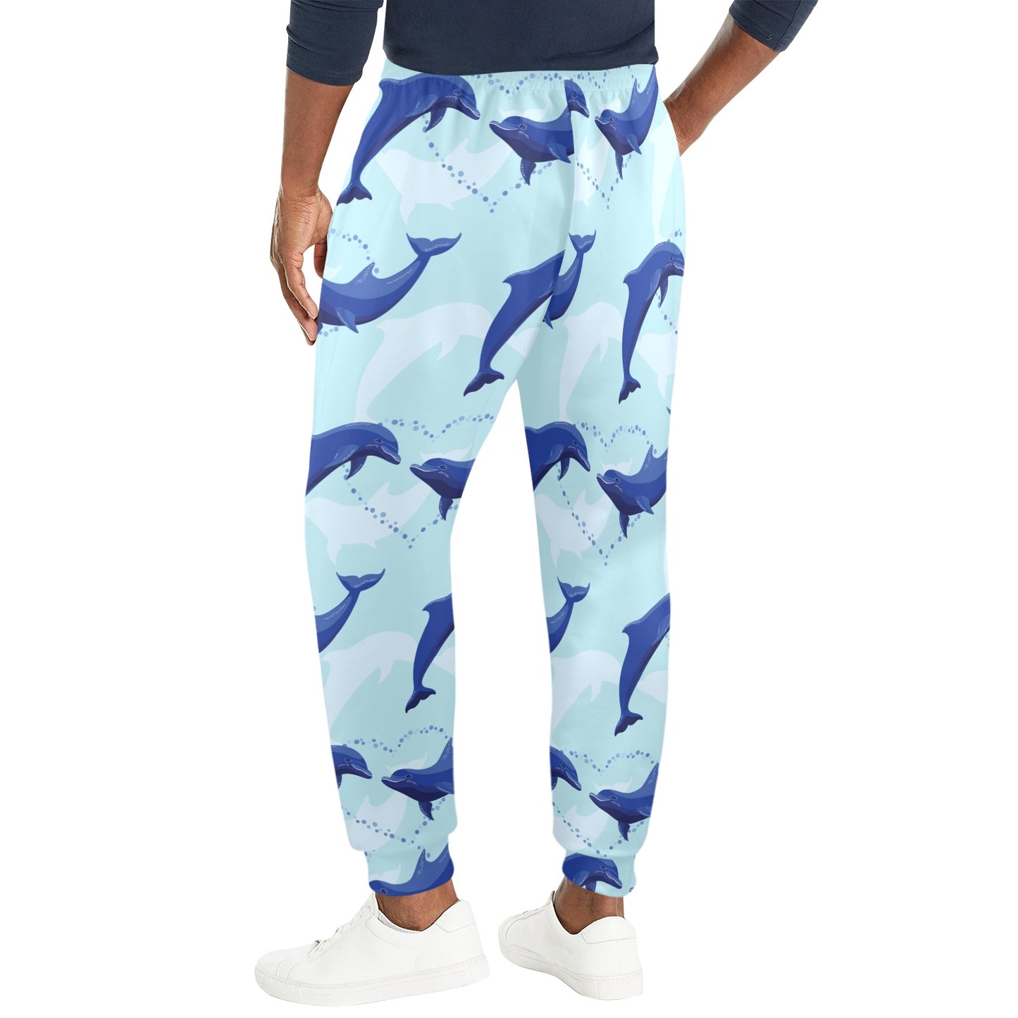 Dolphin Heart Pattern Men's Casual Track Pants