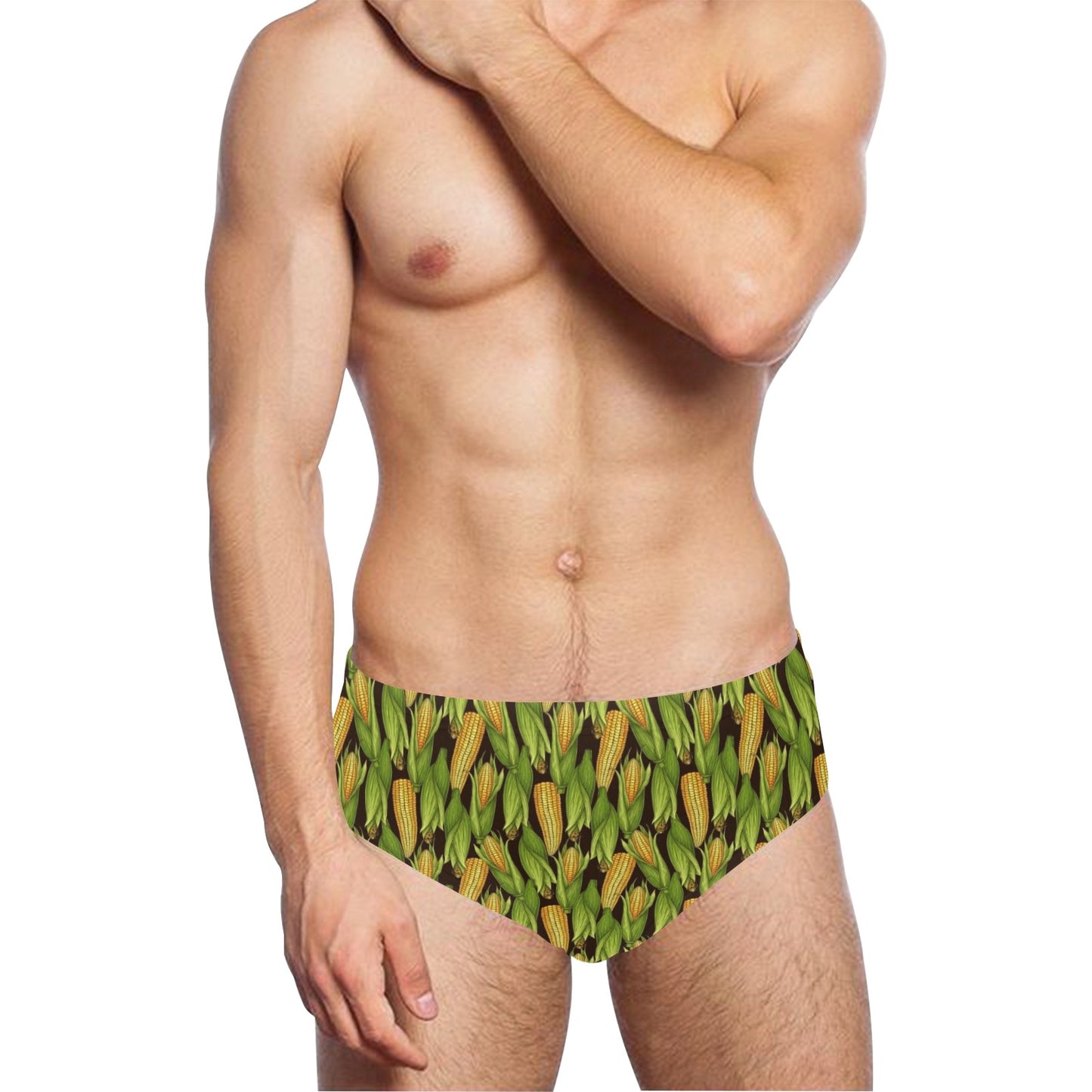 Agricultural Corn cob Print Men's Swimming Briefs