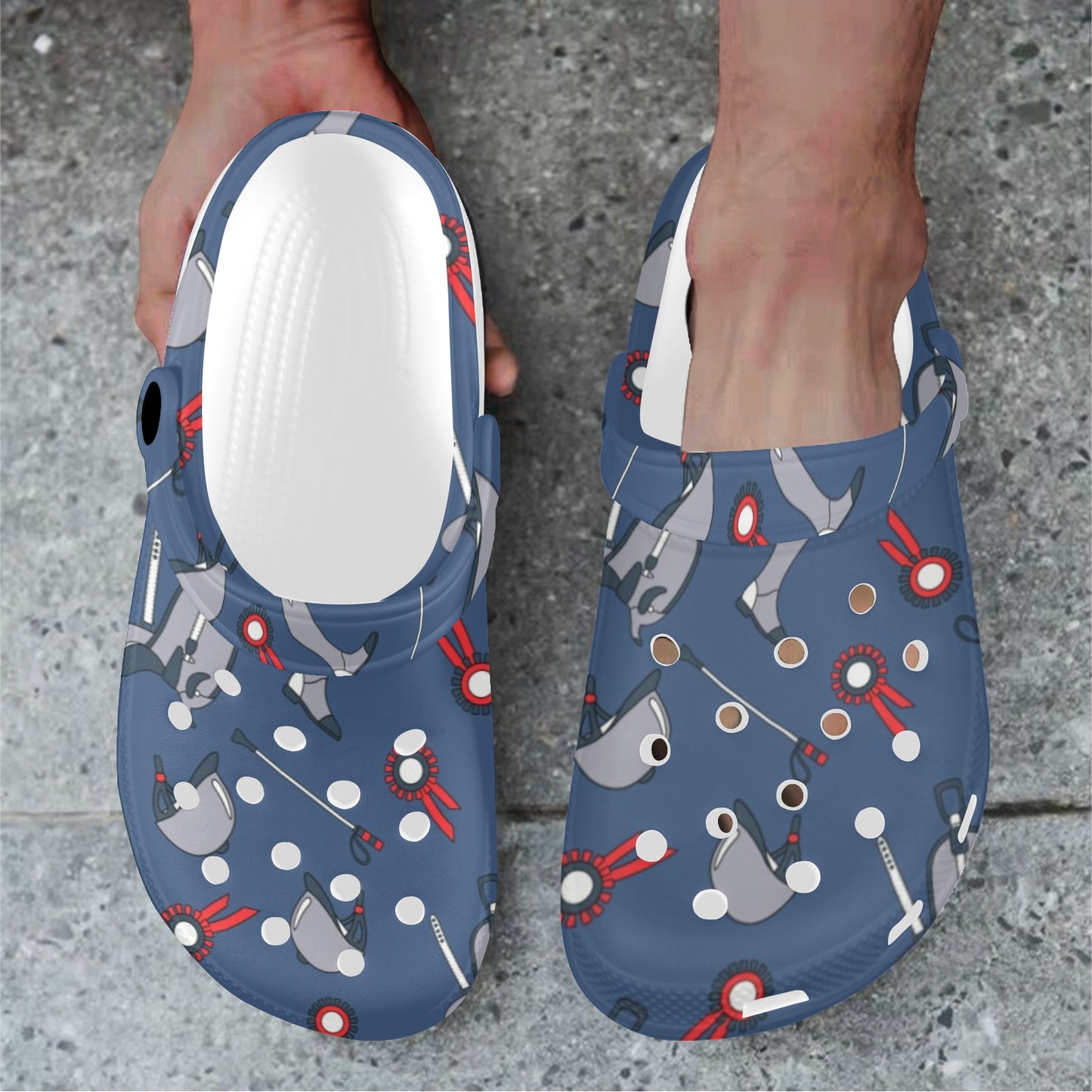 Equestrian Equipment Background Unisex Clogs Shoes
