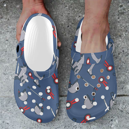 Equestrian Equipment Background Unisex Clogs Shoes