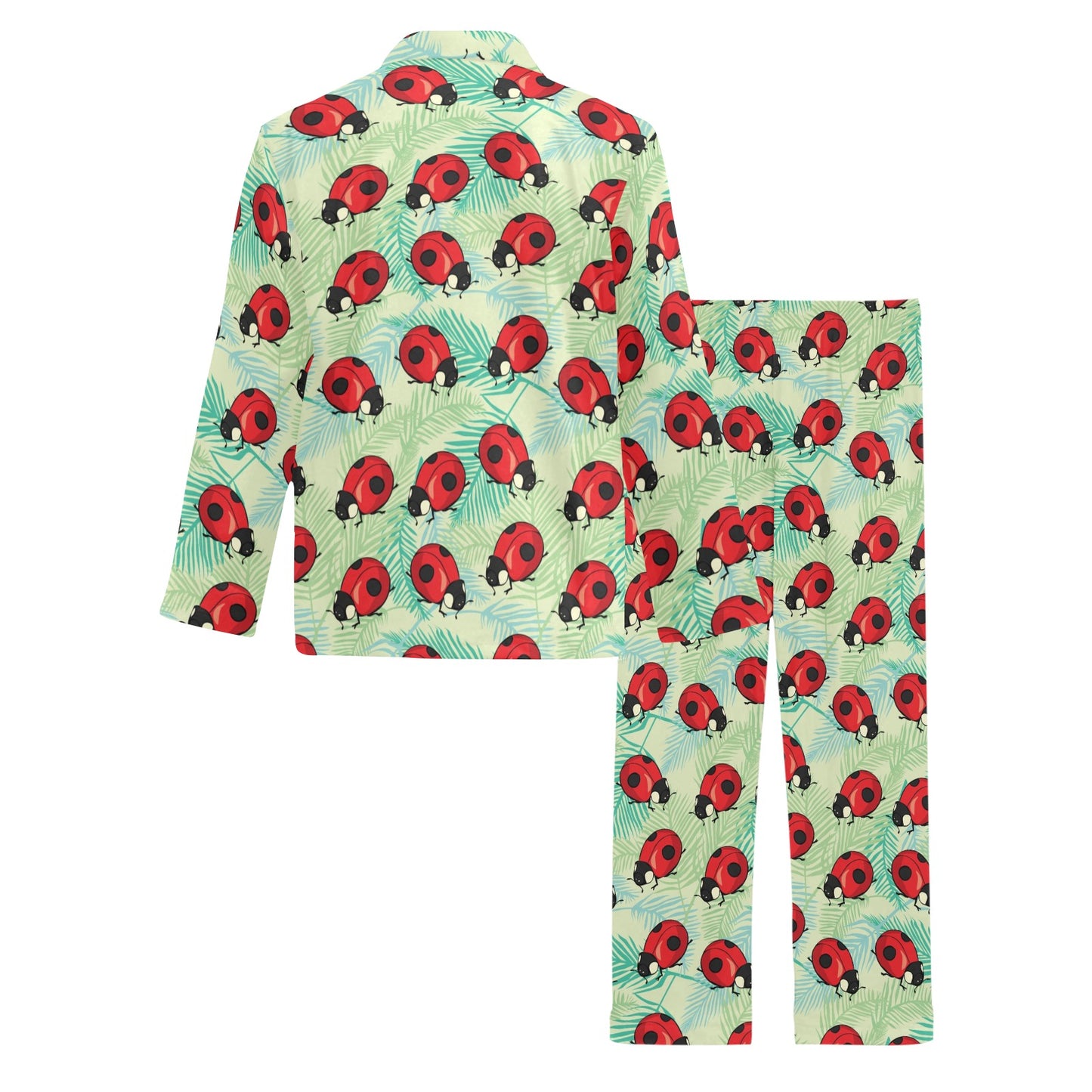 Ladybug Cute Print Pattern Men's Long Pajama Set