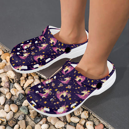 Unicorn Princess Star Sparkle Unisex Clogs Shoes