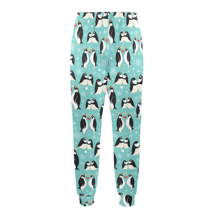 Penguin Love Print Men's Casual Track Pants