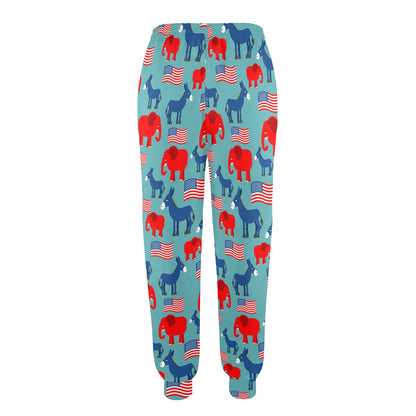 Donkey Red Elephant Pattern Print Design 03 Women's Casual Track Pants