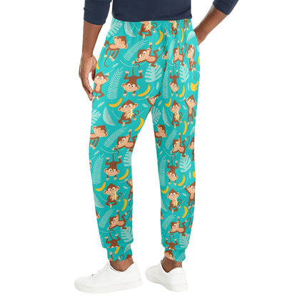 Monkey Happy Design Themed Print Men's Casual Track Pants