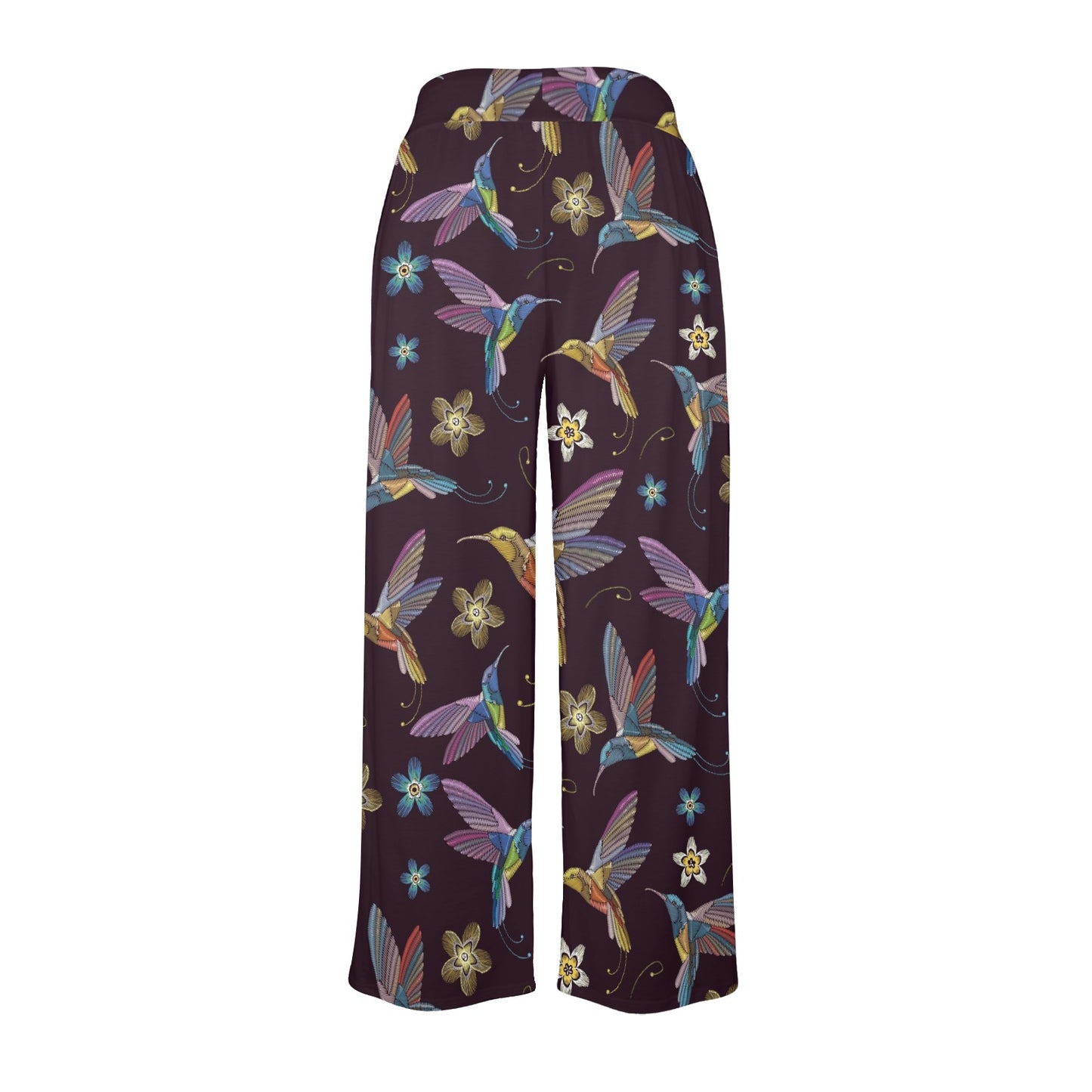 Hummingbird Pattern Print Design 04 Women's Wide Leg Lounge Pants