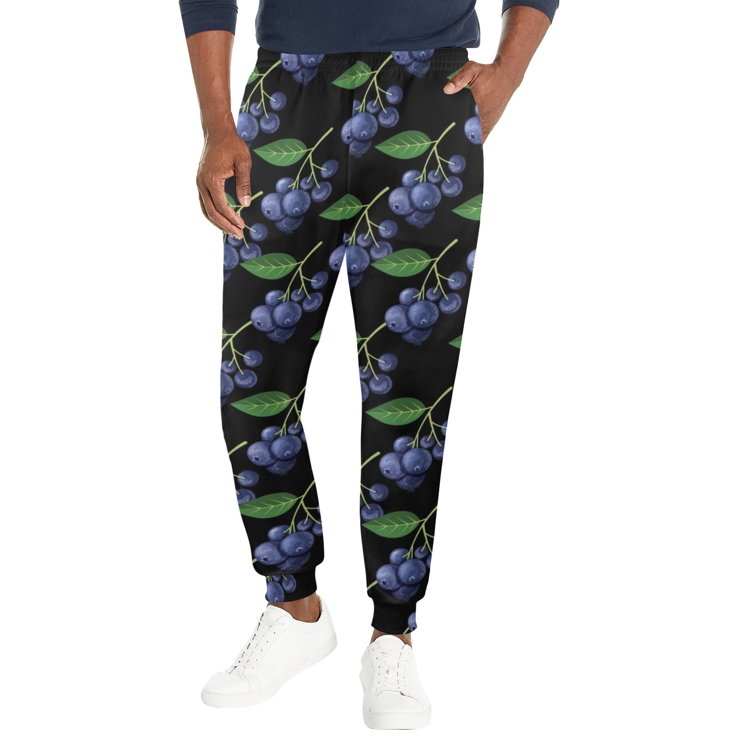 Blueberry Pattern Print Design BB01 Men's Casual Track Pants