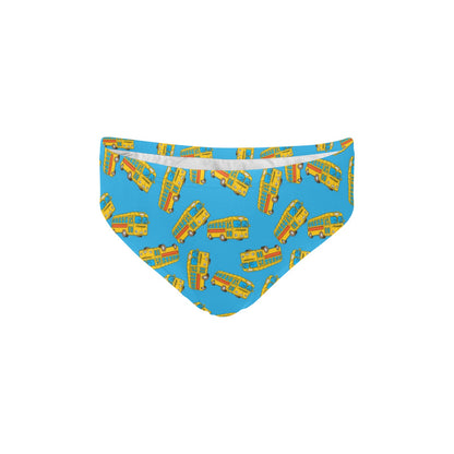 School Bus Print Design LKS302 Men's Swimming Briefs