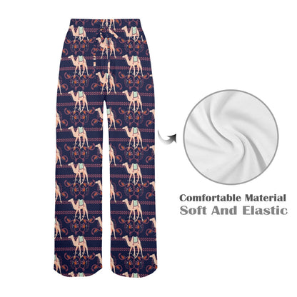 Camel Design Print Pattern JJ025 Women's Wide Leg Lounge Pants