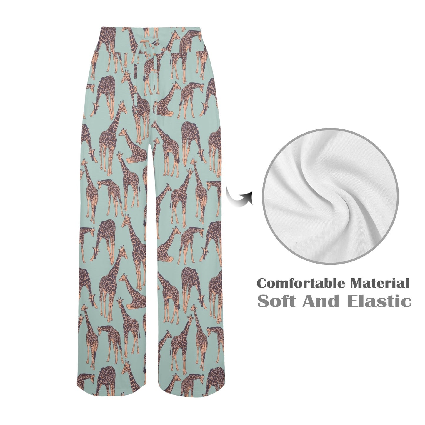 giraffe Design Print Pattern JJ0267 Women's Wide Leg Lounge Pants