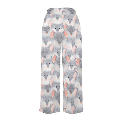Rat Baby Pattern Print Design 02 Women's Wide Leg Lounge Pants
