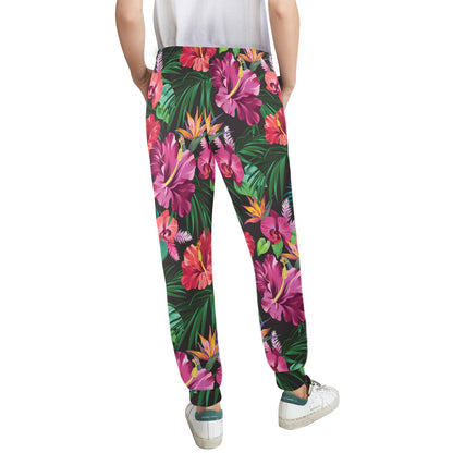 Hibiscus Hawaiian Design Print Pattern Women's Casual Track Pants