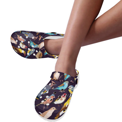 Bird Cute Print Pattern Unisex Clogs Shoes