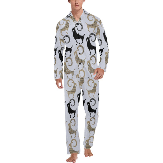 Goat Pattern Print Design 03 Men's Long Pajama Set