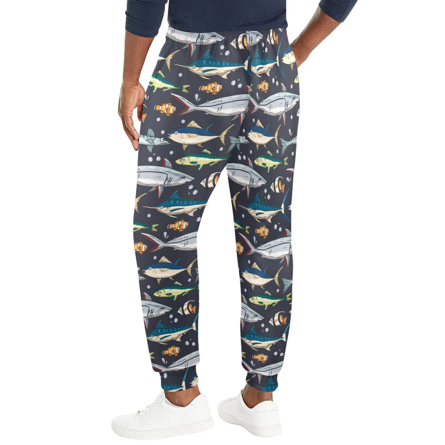 Swordfish Pattern Print Design 04 Men's Casual Track Pants