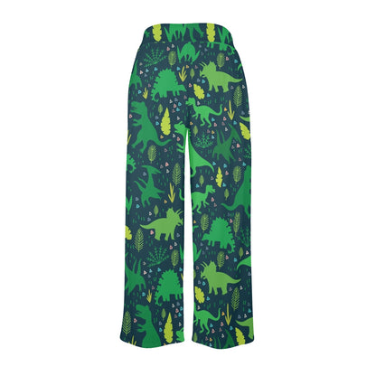 dinosaur Design Print Pattern JJ0100 Women's Wide Leg Lounge Pants