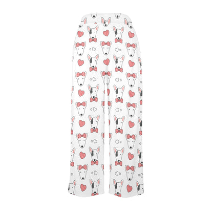 Bull Terriers Pattern Print Design 08 Women's Wide Leg Lounge Pants