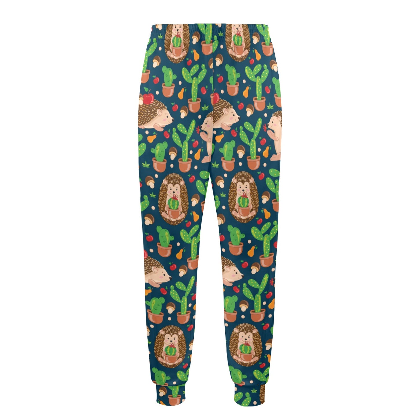 Hedgehog Cactus Pattern Print Design 04 Men's Casual Track Pants