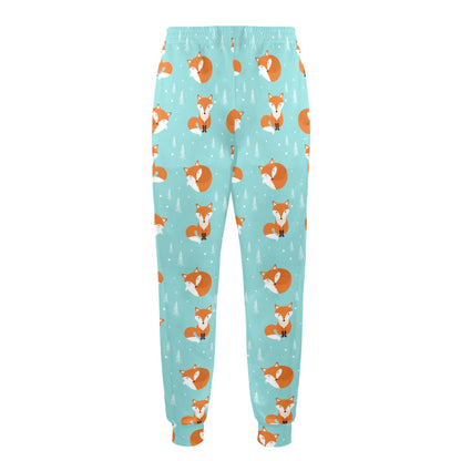 Fox Design Snow Print Pattern Men's Casual Track Pants