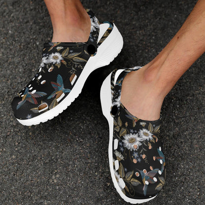 Hummingbird with Embroidery Themed Print Unisex Clogs Shoes