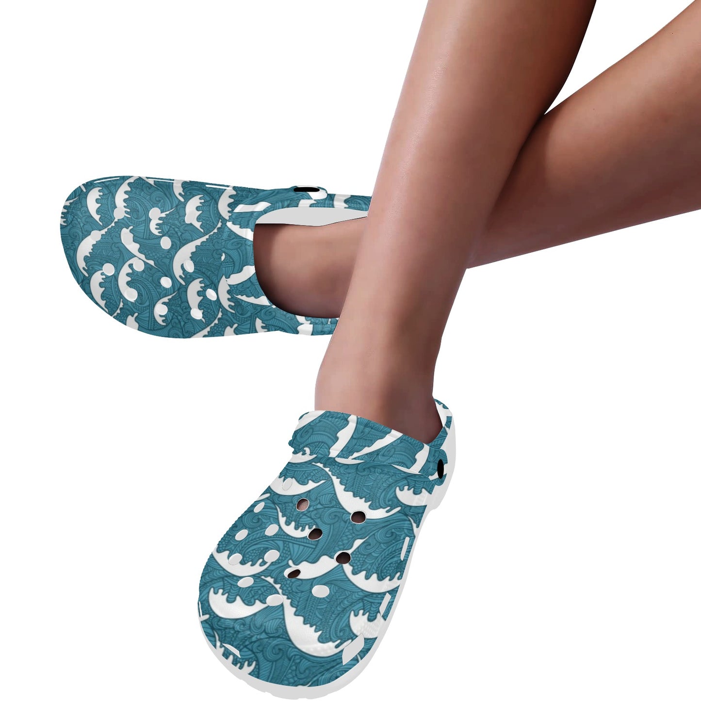 Surf Wave Tribal Design Unisex Clogs Shoes