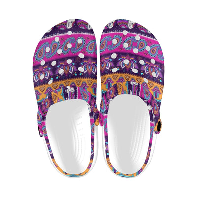 Boho Indian Style Pattern Unisex Clogs Shoes