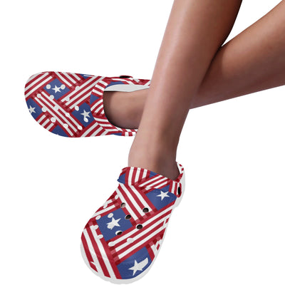 American flag Pattern Unisex Clogs Shoes