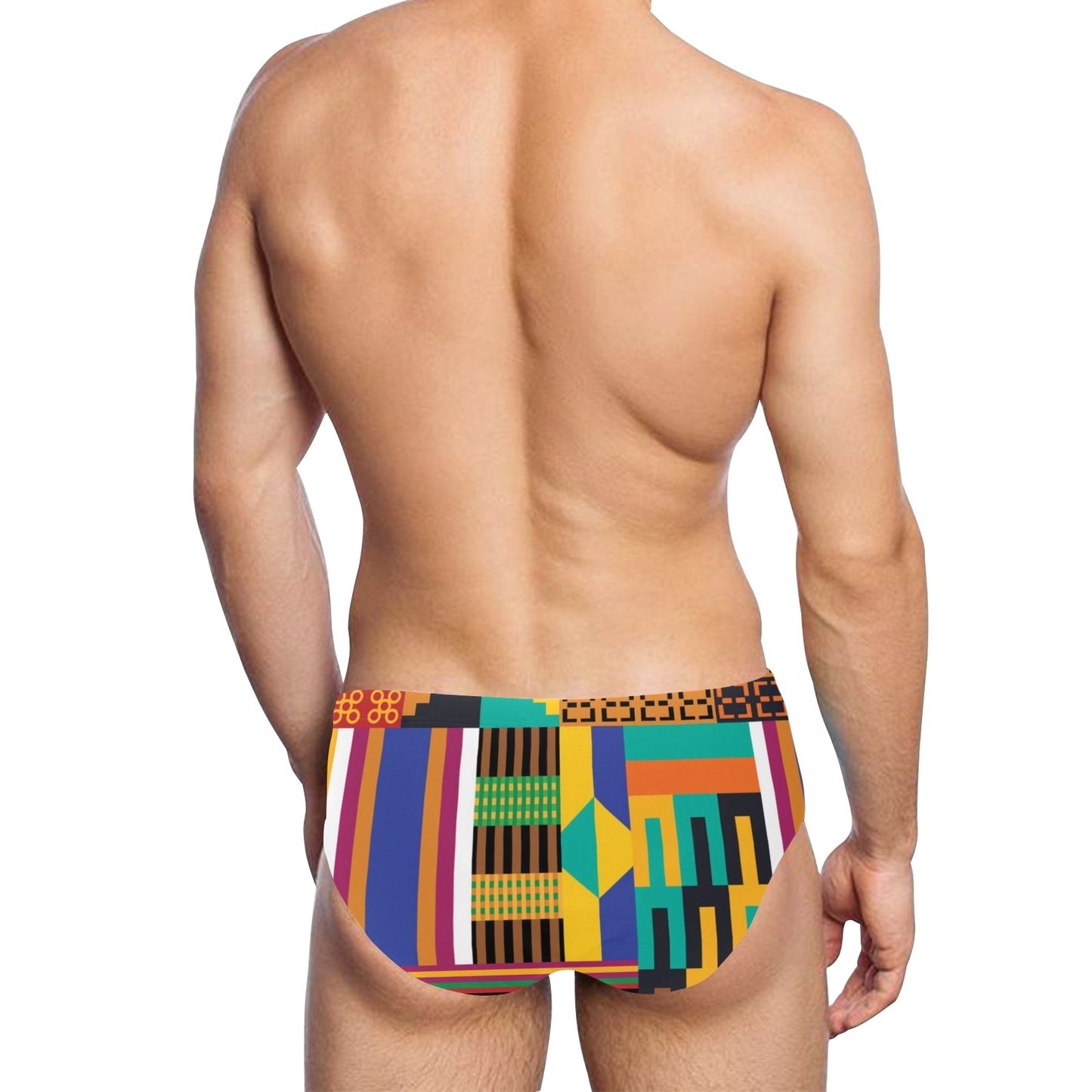 Kente Pattern Print Design 03 Men's Swimming Briefs