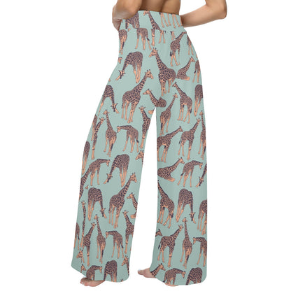 giraffe Design Print Pattern JJ0267 Women's Wide Leg Lounge Pants