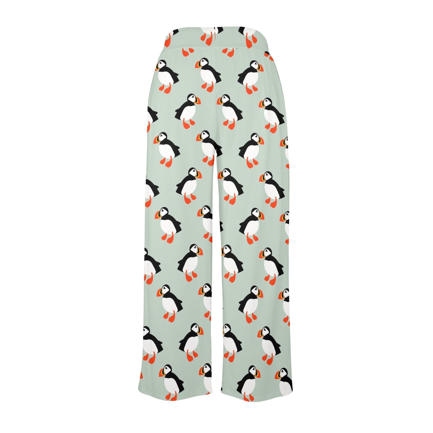 Puffin Pattern Print Design A03 Women's Wide Leg Lounge Pants