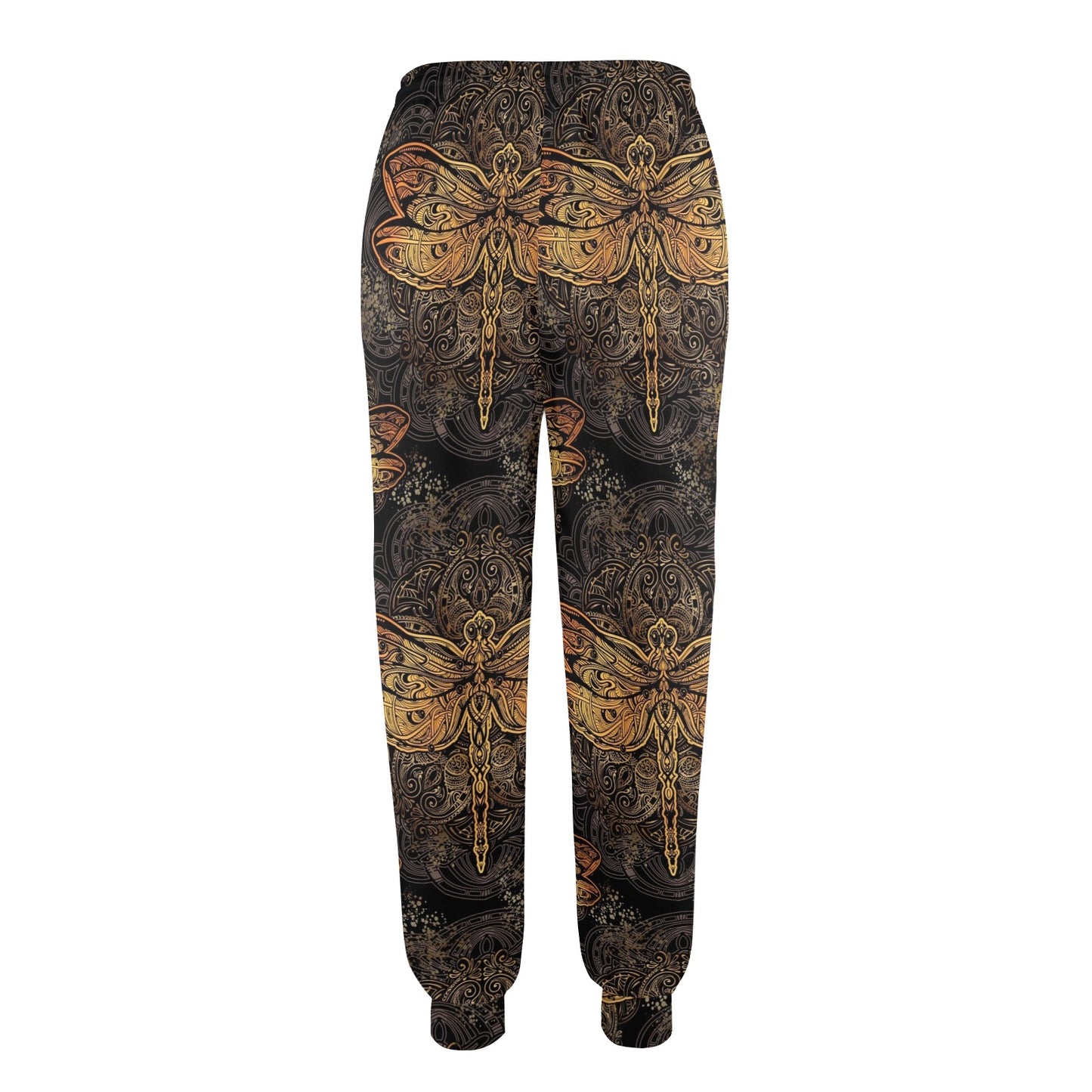 Gold Dragonfly Mandala Women's Casual Track Pants