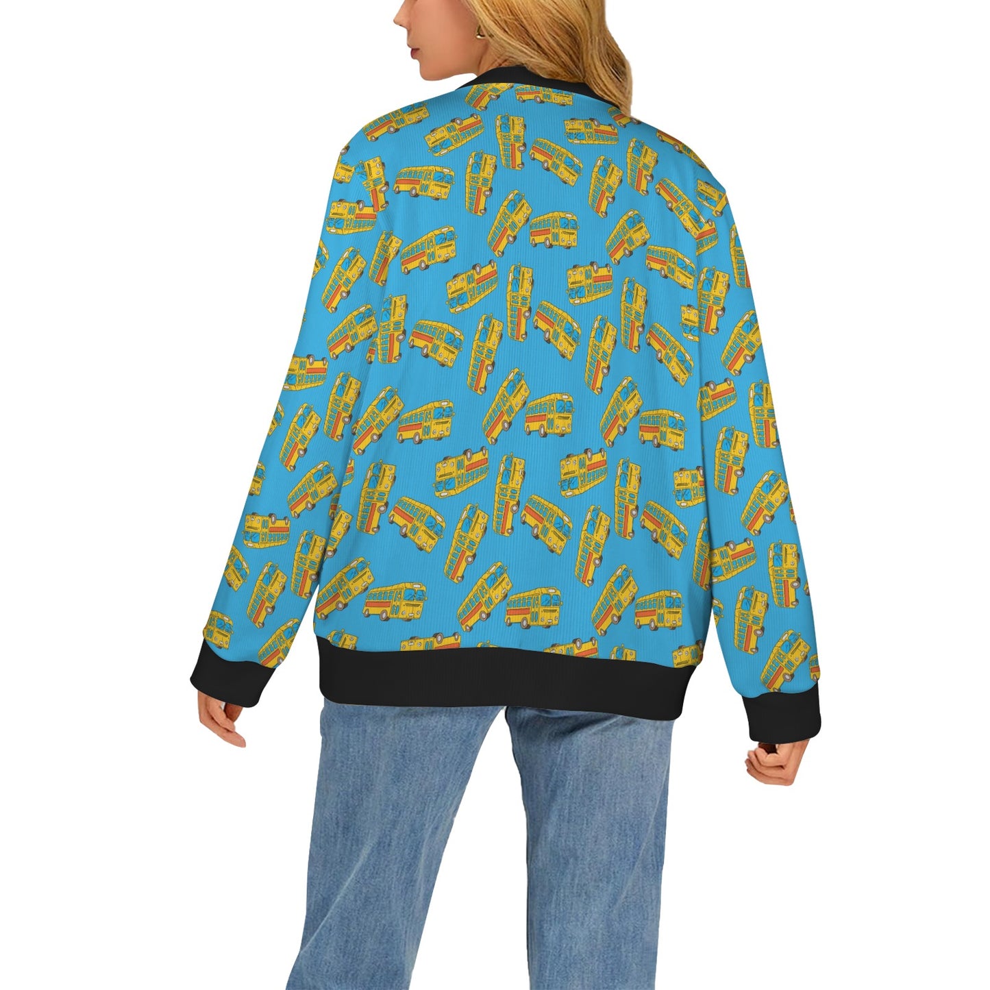 School Bus Print Design LKS302 Women's Cardigan