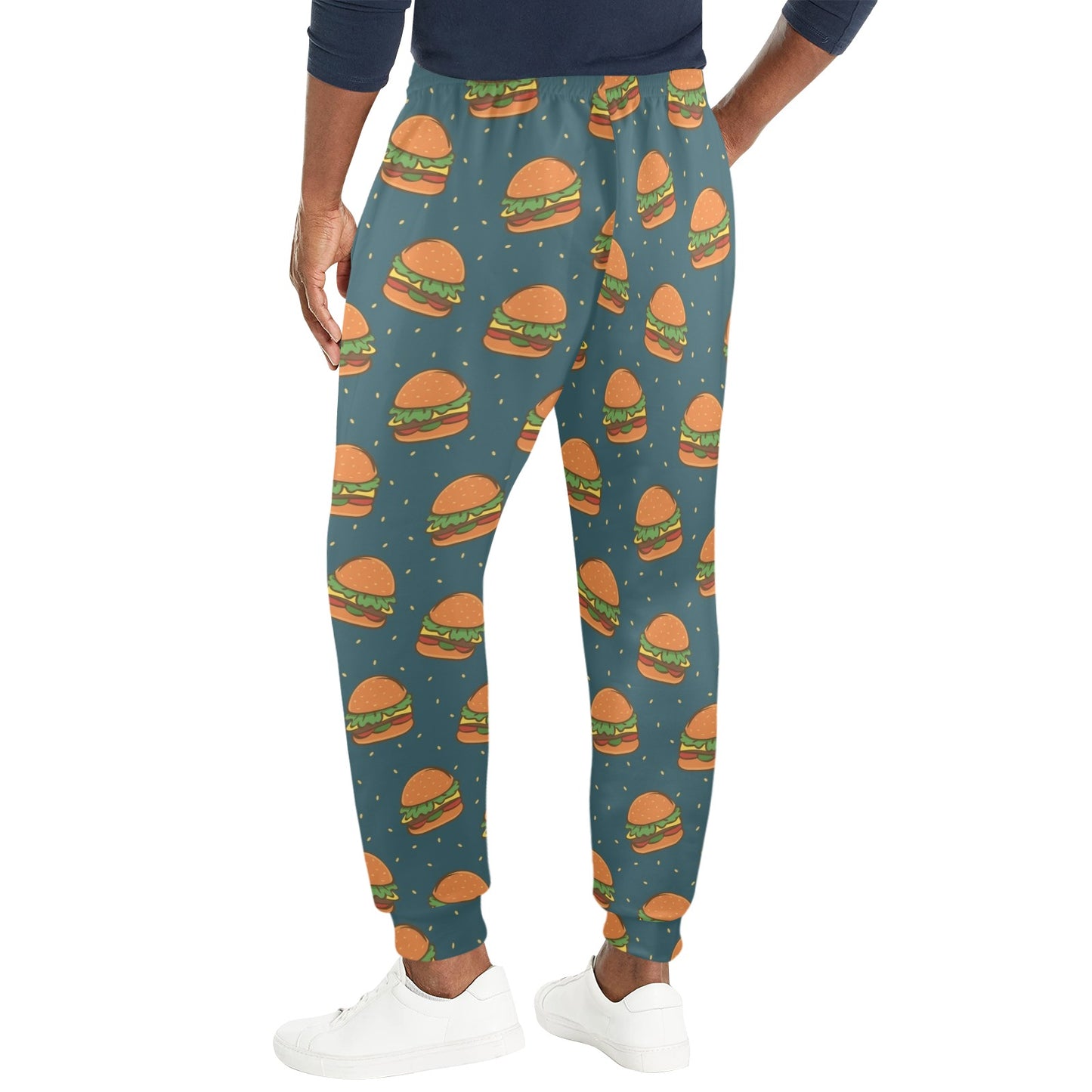 hamburger Design Print Pattern JJ0315 Men's Casual Track Pants