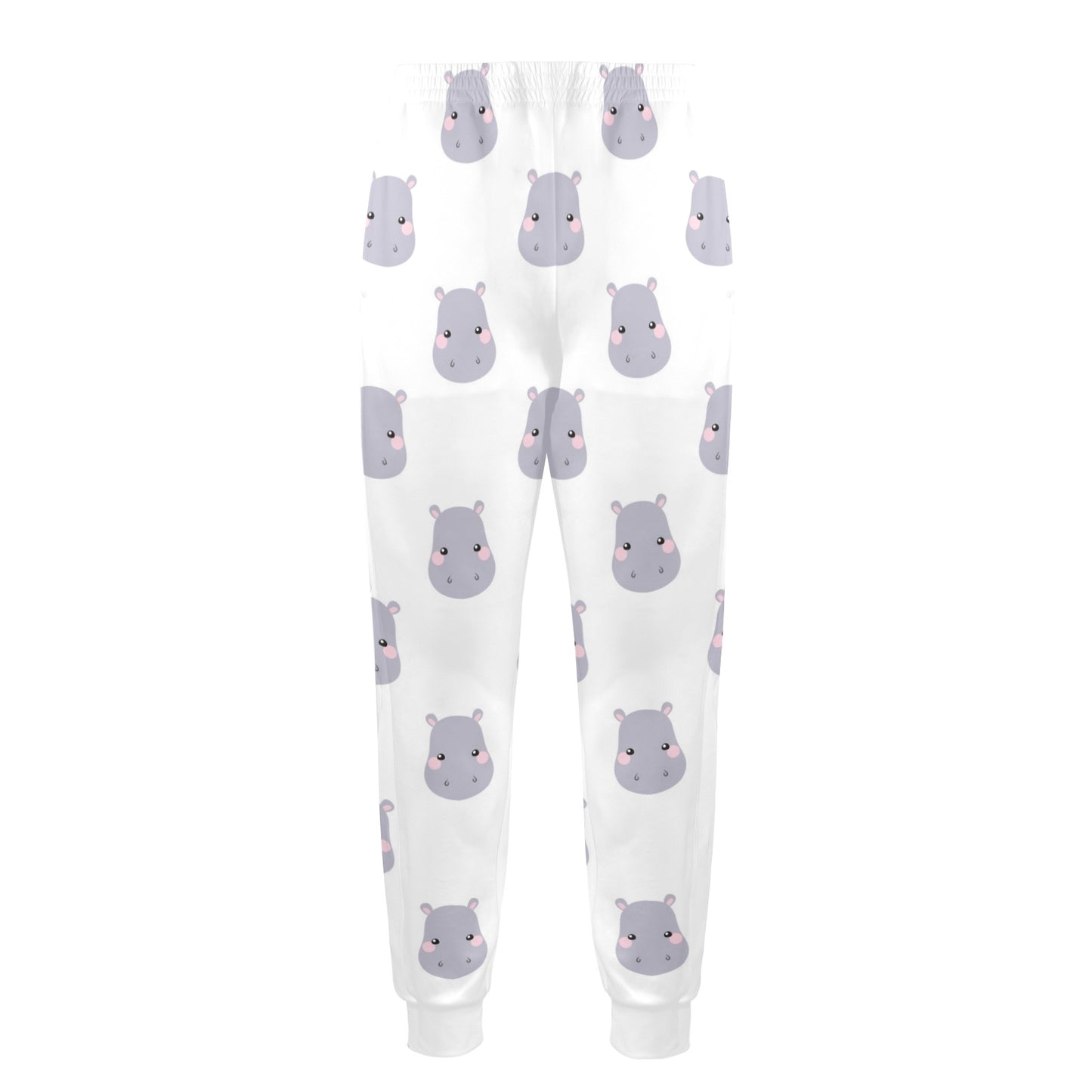 Hippo Design Print Pattern JJ0350 Men's Casual Track Pants
