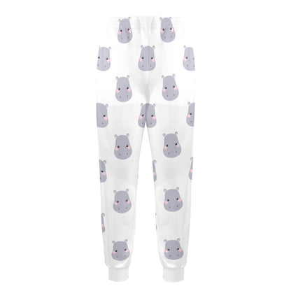 Hippo Design Print Pattern JJ0350 Men's Casual Track Pants