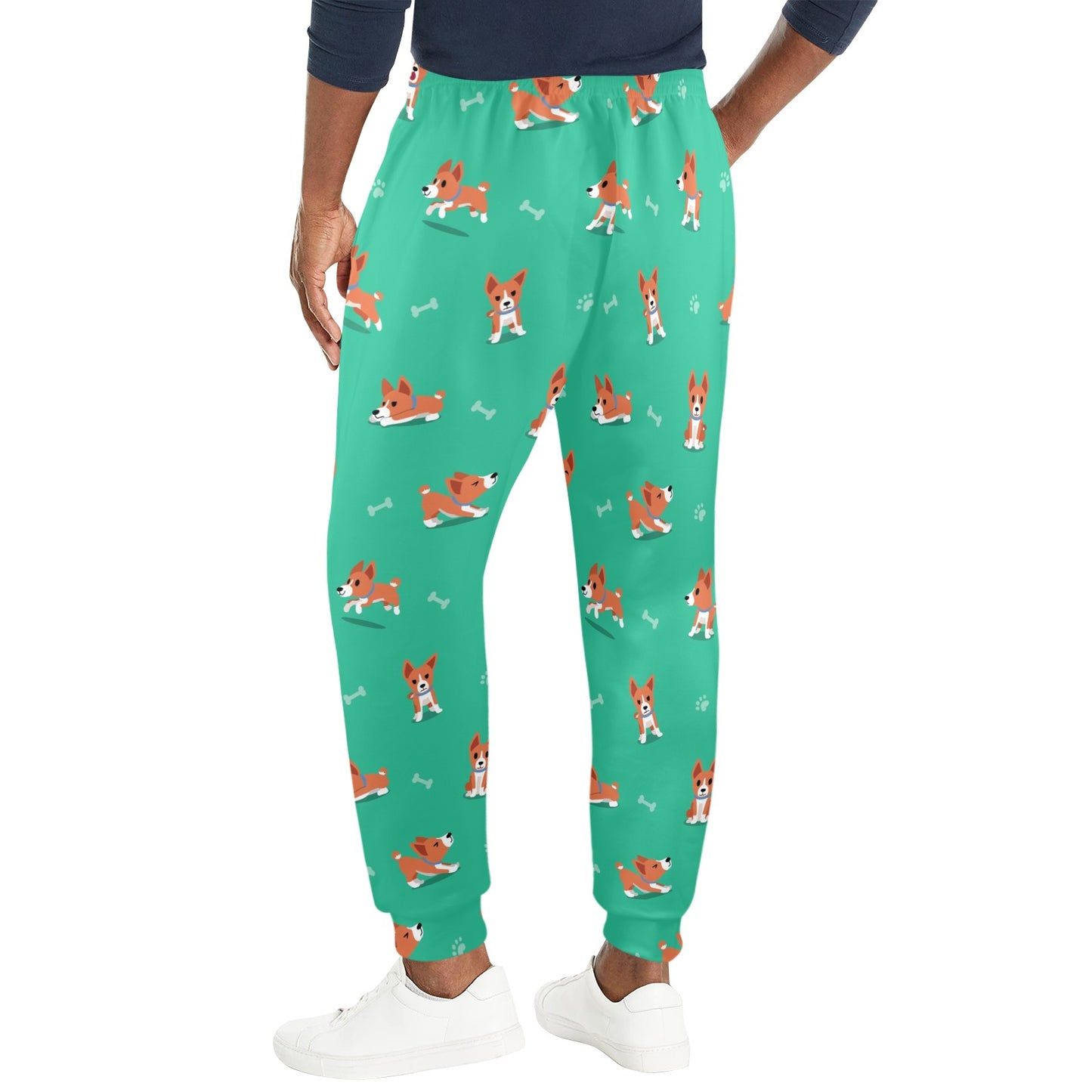 Basenji Pattern Print Design 02 Men's Casual Track Pants