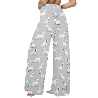 Scottish Terriers Print Design LKS3011 Women's Wide Leg Lounge Pants