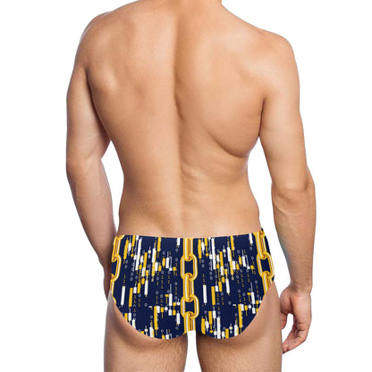 Cryptocurrency Chain Pattern Print Design 03 Men's Swimming Briefs